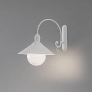 Buitenwandlamp Enduro, wit, staal, glas, IP44, E27