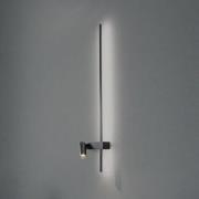 Wandlamp EASY RIGHT, zwart Breedte 80 cm Metaal GU10 + LED