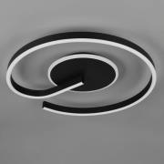 LED plafondlamp Calle, zwart, Ø 50 cm, CCT, dimbaar