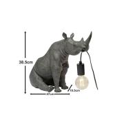 KARE tafellamp Sitting Rhino, grijs, 39 cm hoog, E27
