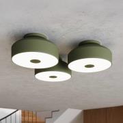 Plafondlamp CLARO, olijfgroen, Ø 30 cm, metaal, 4 x E27