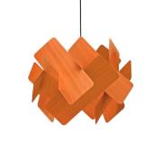 LZF hanglamp Escape, oranje/nikkelkleurig, Ø 30 cm, hout
