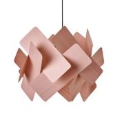 LZF hanglamp Escape, lichtroze/nikkelkleurig, Ø 30 cm, hout