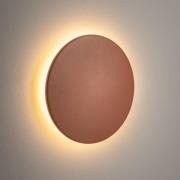 LED wandlamp Aria M, baksteenrood, aluminium, Ø 18 cm