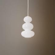 Hanglamp Oman, wit glanzend, glas, Ø 14 cm