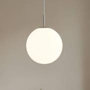 Lindby hanglamp Marike, Ø 30 cm, wit, glas, globe, E27