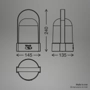 LED tafellamp ASA BIG, brons/wit, hoogte 24 cm, IP44