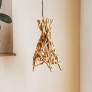 Hanglamp Agar met houten kap