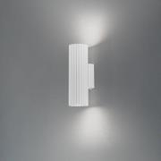 Carbon wandlamp, wit, hoogte 20 cm, aluminium, 2-lamps.