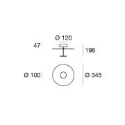 LED plafondlamp Stilo_S, wit, Ø 35 cm