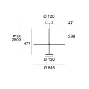 LED hanglamp Stilo_P, wit, Ø 55 cm, IP40