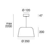 LED hanglamp Delfi_P, zwart, Ø 35 cm, metaal