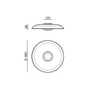 LED plafondlamp Basin_P, wit, metaal, Ø 48 cm