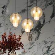 LED hanglamp Adol, rookgrijs, Ø 25 cm, glas