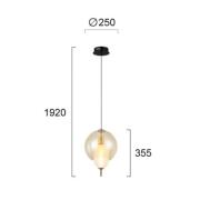 LED hanglamp Adol, amberkleurig, Ø 25 cm, glas
