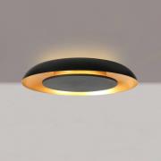 LED plafondlamp Golden Veil, zwart/goud, dimbaar, metaal