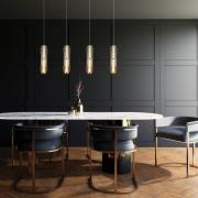 LED hanglamp Dereck, rookgrijs/amberkleurig, Ø 10 cm, glas