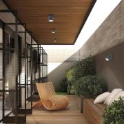 LED plafondspot Andria, donkergrijs, Ø 9 cm, metaal