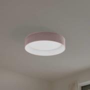 LED plafondlamp Plafond, roze, stof, Ø 45 cm, dimbaar in 3 stappen