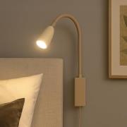 LED wandlamp Sten, zandkleurig, hoogte 61 cm Gebarenbediening