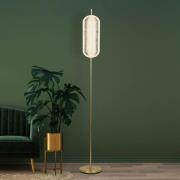 Capsule LED vloerlamp, messingkleurig, ijzer, acryl