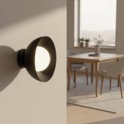 wandlamp Bibi K1, zwart, staal/glas, Ø 18 cm