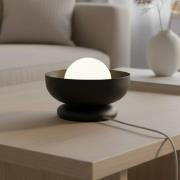 Tafellamp Ozzy LN1, zwart, staal/glas, hoogte 13 cm, G9