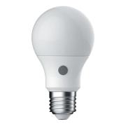 MEGAMAN E27 LED lamp, 7,3 W, 2700 K, sensor