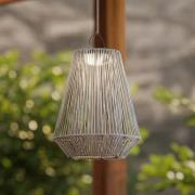 Lindby LED-hanglamp op zonne-energie Austas, grijs, Ø 32 cm, USB, IP54