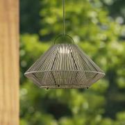 Lindby LED-zonnelamp Austas, grijs, Ø 50 cm, USB, IP54