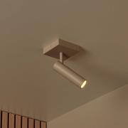 Plafondspot Grado, lengte 10 cm, taupe, metaal
