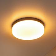 LED badkamer plafondlamp Biskit, zwart, Ø 23 cm, kunststof