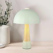 Tafellamp Paulin, matgroen/houtlook, metaal, hoogte 36,5 cm