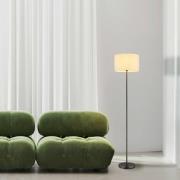 Vloerlamp Thea, crème/matzwart, linnen, hoogte 160 cm
