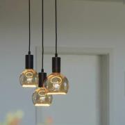 Segula hanglamp Madox Square 3X Wave, zwart, staal, E27