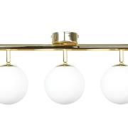 Plafondlamp Drum, goudkleurig, glas, lengte 80 cm, 5-lamps