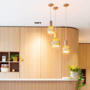 SEGULA hanglamp Flow, geolied eikenhout, E27