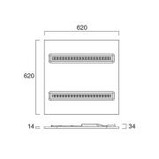 LED paneel OptiClip R 625 2L, wit, 33 W, 4.000 K, Multipower