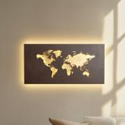 Lucande LED wandlamp World, roest/goud, 60 cm x 30 cm