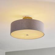 Plafondlamp Viviane met textiele kap, grijs