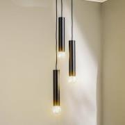 Hanglamp Baton, zwart, 3-lamps