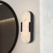 LED badkamer wandlamp Opaline, hoogte 35 cm, zwart, metaal/hars