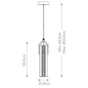 LED hanglamp ESPADA, gepolijst chroom, Ø 15 cm, metaal/glas