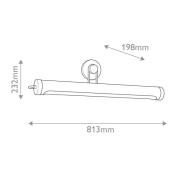 wandlamp WYNWOOD, oud messing, breedte 81 cm, metaal, 2 x E27