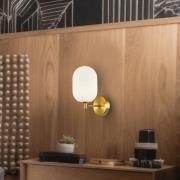 Wandlamp Alias, metaal goudkleurig, opaalglas, 1-lamp