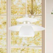 Hanglamp Brenda, wit/nikkel mat