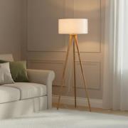 Vloerlamp Charlia, wit, hout, hoogte 150cm