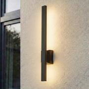 Lindby LED buiten wandlamp Sakari, zwart, aluminium, hoogte 50 cm