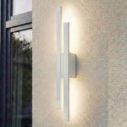 Lindby LED buiten wandlamp Sakari, wit, aluminium, hoogte 59 cm