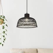 Hanglamp Ausnby van hout, zwart